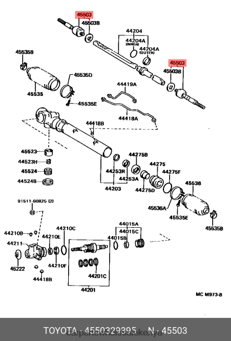 Tie Rod End 45503-29395 Steering Rack End Sub-Assembly car parts mombasa 84DZZJ349 DAIHATSU
